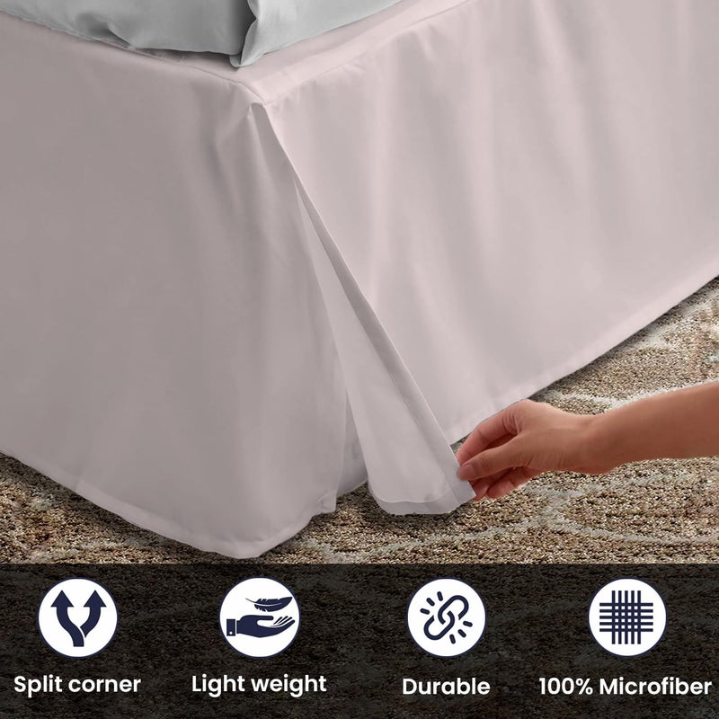 SGI Bedding 12 inch Drop Bed Skirt King Size - Platform Style with Secure Fit, Classic Tailored Look, Elegant Pleated Style Dust Ruffle, Split Corners, Wrinkle Resistant Microfiber - Warm Grey - Image 4